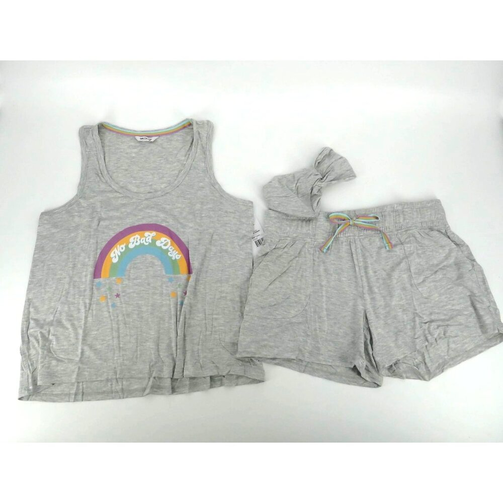 Wildfox Women's 3 Piece Gray Pajama Set Medium NWT $136